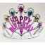 Gümüş Renk Happy Birthday Yazılı Doğum Günü Tacı  resmi