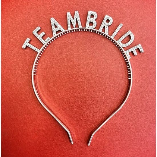 Gümüş Renk Team Bride Taç – Gelin ve Nedime Tacı resmi