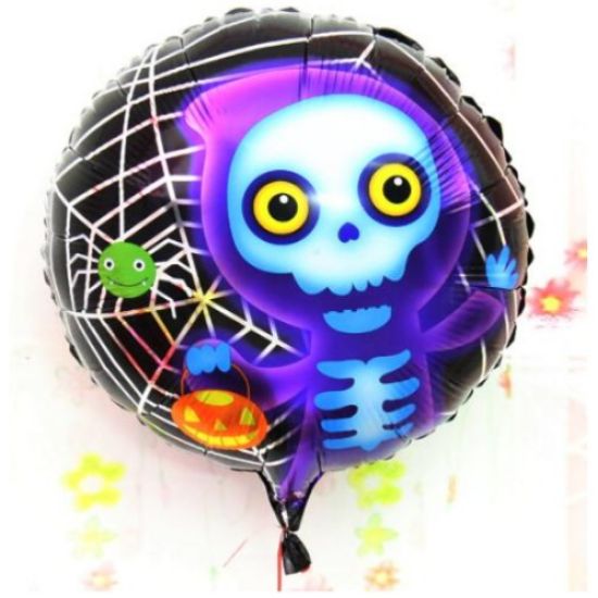 Halloween İskelet Hayalet Folyo Balon 18 inç resmi