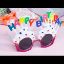Happy Birthday Beyaz Fuşya Parti Gözlüğü resmi
