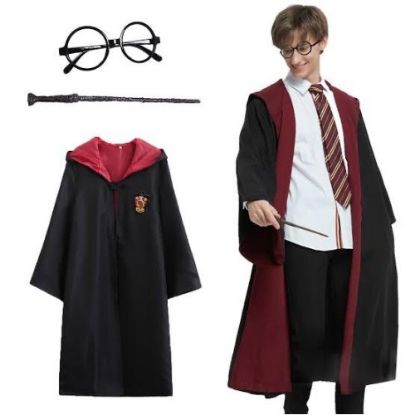 Harry Potter Gryffindor Kapşonlu Çocuk Kostüm Seti 5-6 Yaş resmi