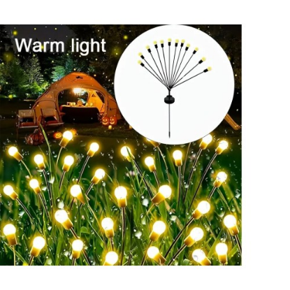 Solar LED Ateşböceği Bahçe Işıkları 2 Adet resmi