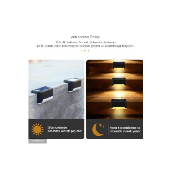 WaterProof Solar Merdiven Lambası 4 Adet resmi