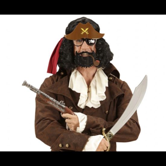 Kahve Şapkalı Pipolu Jack Sparrow Gözlüğü resmi