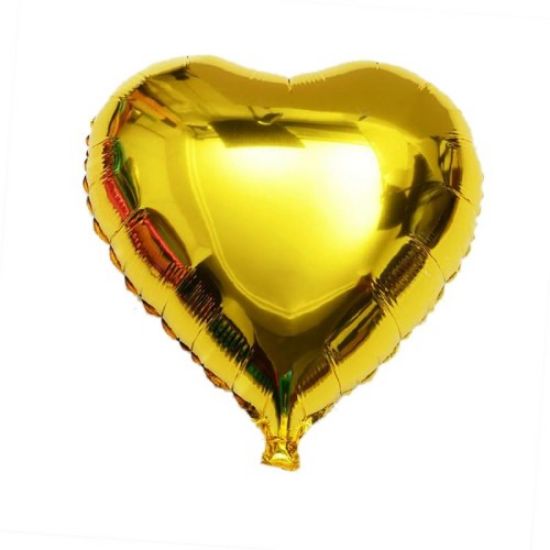 Kalp Balon Folyo Sarı 60 cm 24 inç resmi