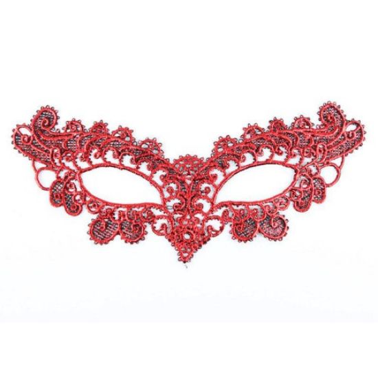 Kırmızı Dantel Masquerade Maskesi 6 No resmi