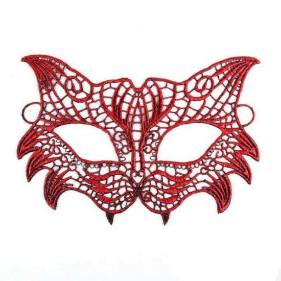 Kırmızı Dantel Masquerade Maskesi 8 No resmi