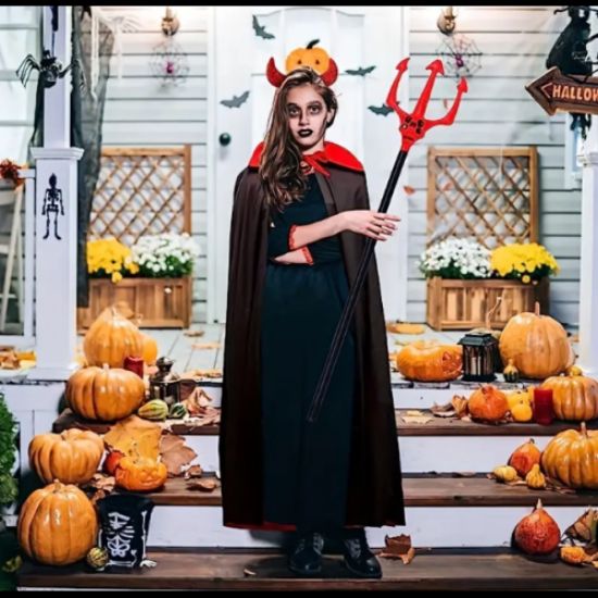 Kırmızı Renk Halloween Cadılar Bayramı Çatal resmi