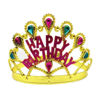 Altın Renk Happy Birthday Doğum Günü Tacı resmi