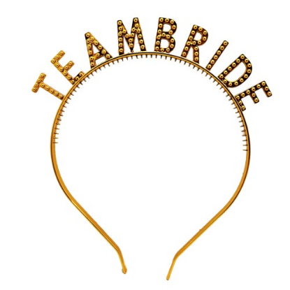 Altın Renk Team Bride Taç – Gelin ve Nedime Tacı resmi