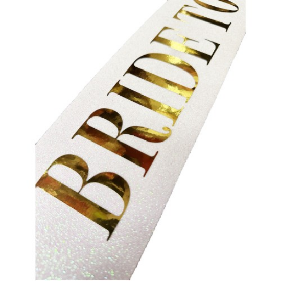 Altın Yazılı Bride To Be Simli Kuşak Kemer resmi