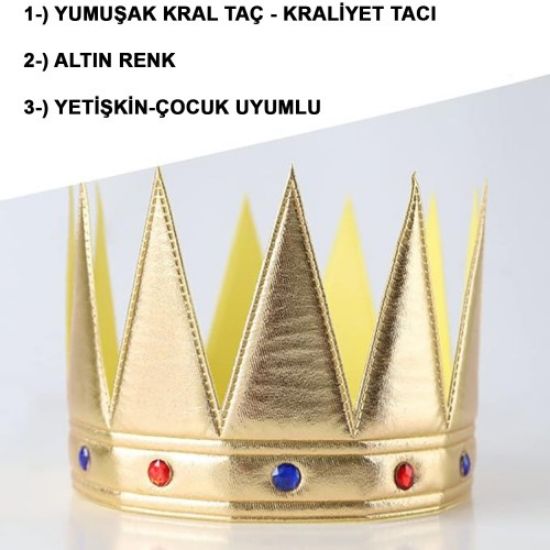 Kral Kraliyet Tacı Yetişkin Çocuk Uyumlu resmi