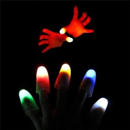 Led Işıklı Renkli Sihirli Parmak Şaka resmi