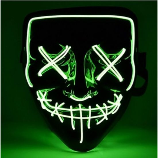 LED Işıklı Yeşil Maske resmi