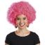Pembe Renk Kıvırcık Afro Bonus Parti Peruğu resmi