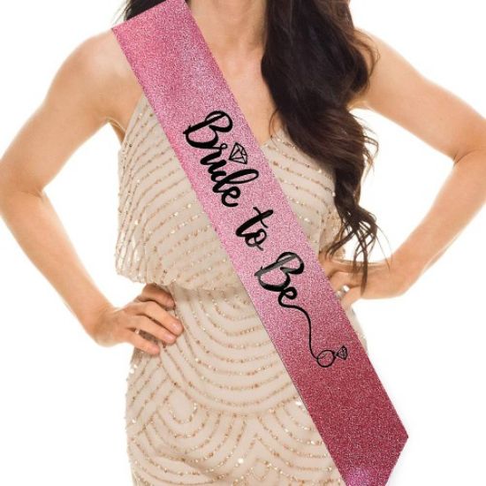 Pembe Siyah Alyanslı Bride To Be Kuşak Kemer resmi