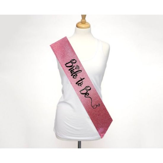 Pembe Siyah Alyanslı Bride To Be Kuşak Kemer resmi