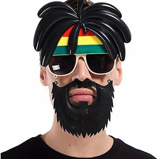 Rasta Peruklu Bob Marley Parti Gözlüğü resmi