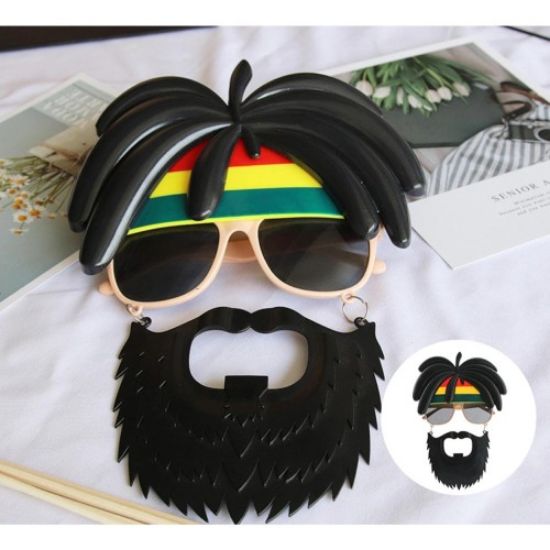 Rasta Peruklu Bob Marley Parti Gözlüğü resmi