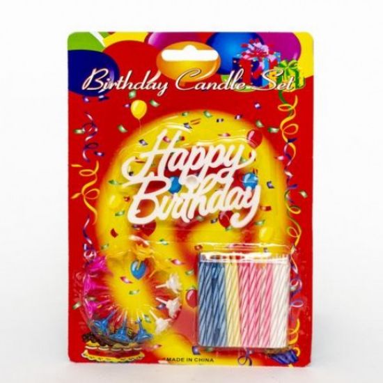 Rengarenk Happy Birthday Doğum Günü Mumları resmi