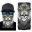 Siyah Beyaz Kafatası Baskılı Buff Bandana 28x45 cm resmi