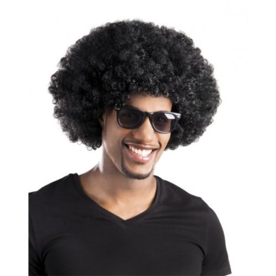 Siyah Renk Kıvırcık Afro Bonus Parti Peruğu resmi