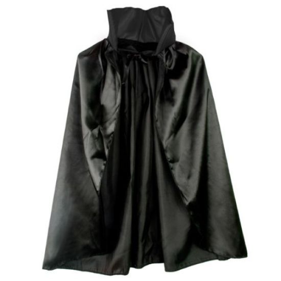 Siyah Renk Yakalı Halloween Pelerini 90 cm resmi