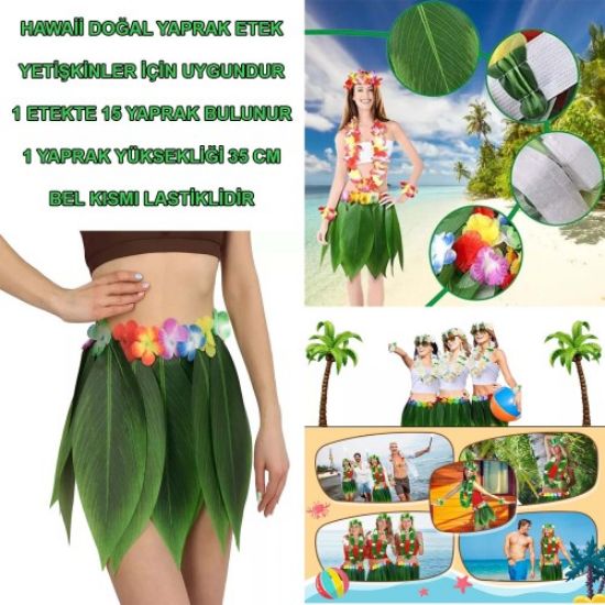 Tropikal Esintili Hawaii Yapraklı Parti Eteği Yetişkin Boy resmi