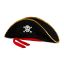 Yetişkin Boy Kadife Jack Sparrow Denizci Kaptan Jack Korsan Şapkası 50X20 CM resmi