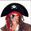 Yetişkin Boy Kadife Kaptan Jack Sparrow Korsan Şapkası ve Plastik Korsan Göz Maskesi resmi
