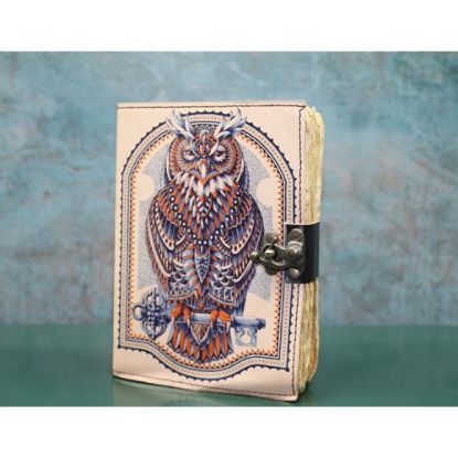 Baykuşlu Deri Defter Model 3  resmi