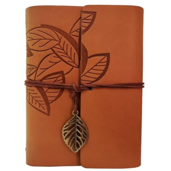 Deri Yaprak Desenli Defter resmi