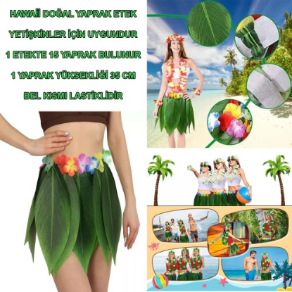Tropikal Esintili Hawaii Yapraklı Parti Eteği Yetişkin Boy resmi