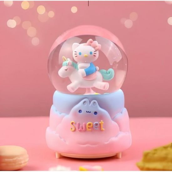 Hello Kitty İçi Dönmeli Püskürtmeli Işıklı Müzikli Kar Küresi Büyük Boy Model 2  resmi