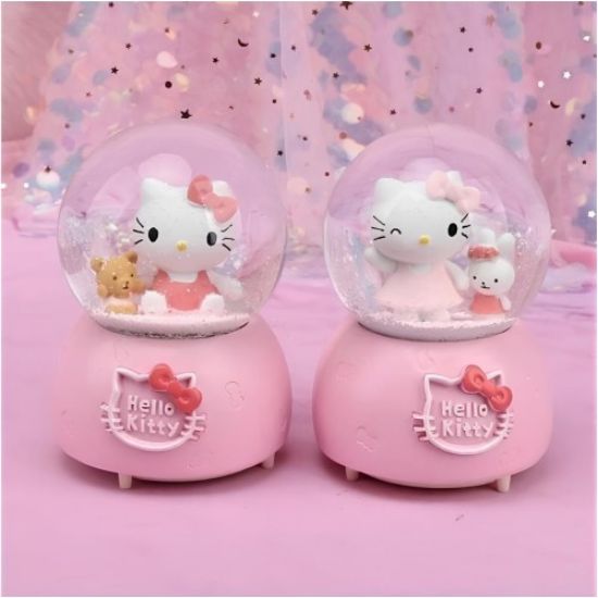 Hello Kitty Işıklı Müzikli Kar Küresi Orta Boy Model 4  resmi