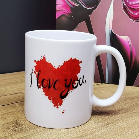 I Love You Tasarımlı Kupa Bardak resmi