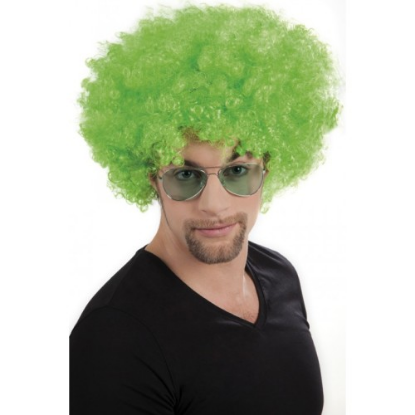 Yeşil Renk Kıvırcık Afro Bonus Peruk resmi