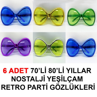 Yeşilçam Retro Parti Gözlükleri 6 Adet resmi