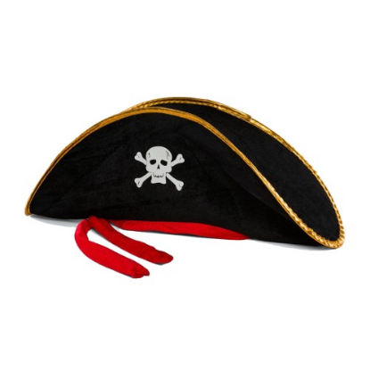 Yetişkin Boy Kadife Jack Sparrow Denizci Kaptan Jack Korsan Şapkası 50X20 CM resmi
