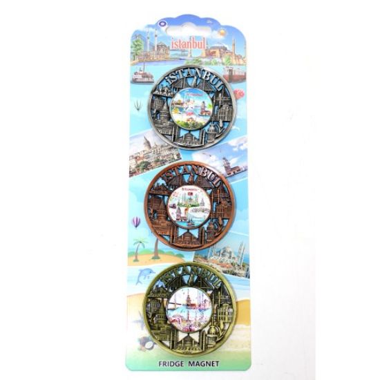 İstanbul Temalı Metal Magnet 3'lü Set Model 1 resmi