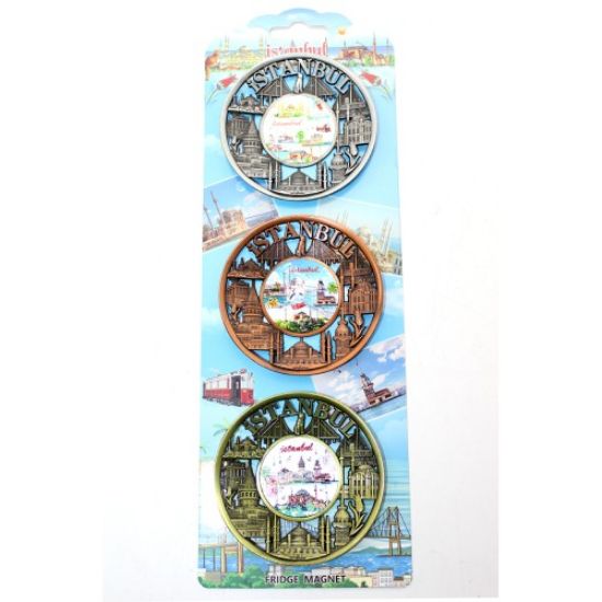 İstanbul Temalı Metal Magnet 3'lü Set Model 2 resmi