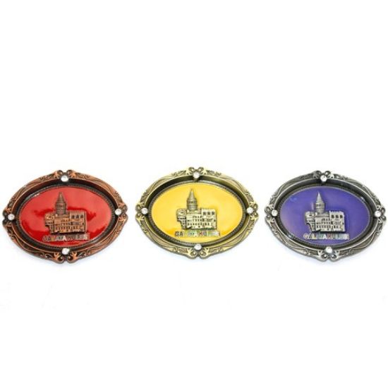 İstanbul Temalı Metal Magnet Galata Kulesi Kabartmalı resmi
