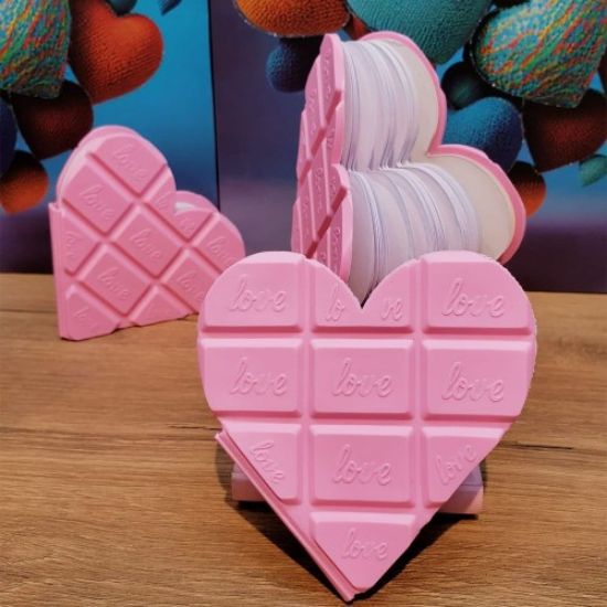 Kalpli Çikolata Not Defteri Pembe Renk  resmi