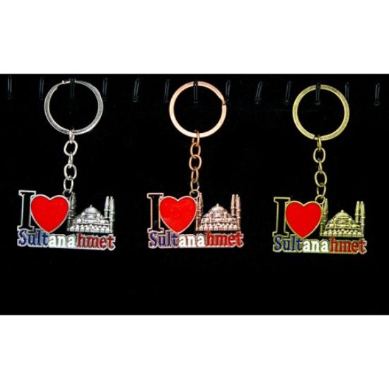 Metal Sultanahmet Anahtarlık (I Love Sultanahmet) resmi