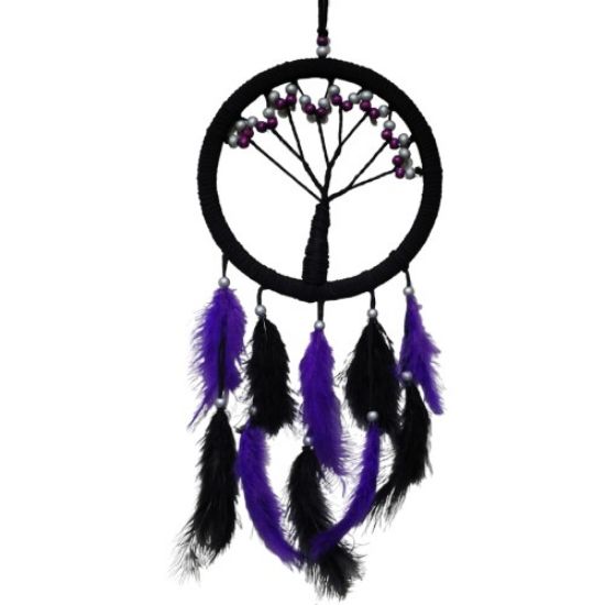 Mor İncili Hayat Ağacı Dream Catcher resmi