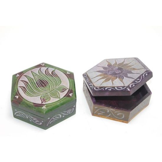 Obsidian Taşı Kutu Model 5  resmi
