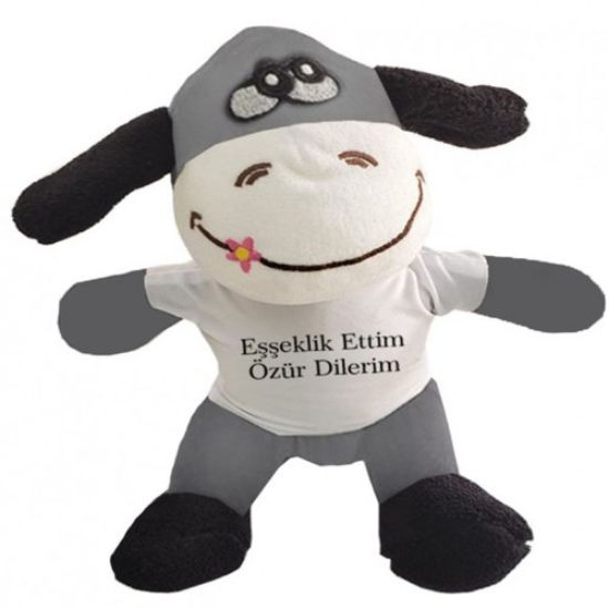 Oyuncak Peluş Eşeklik Ettim Tişörtlü Eşek  resmi