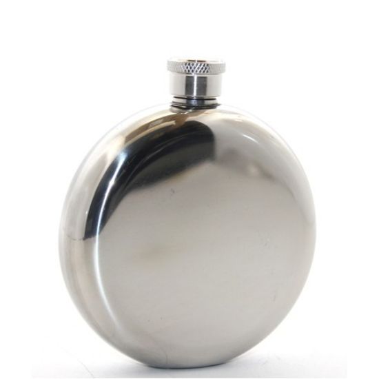 Paslanmaz Çelik Yuvarlak 5 Oz Tekli Matara Çelik Renk resmi