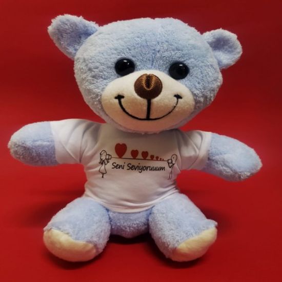 Seni Seviyorum Tişörtlü Peluş Ayıcık  resmi