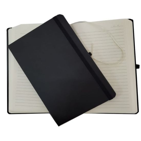 Siyah Renk Termo Deri Çizgili Defter resmi